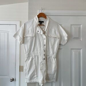 Forever21 100% cotton Romper size M EUC Button Up Shorts Casual Boho